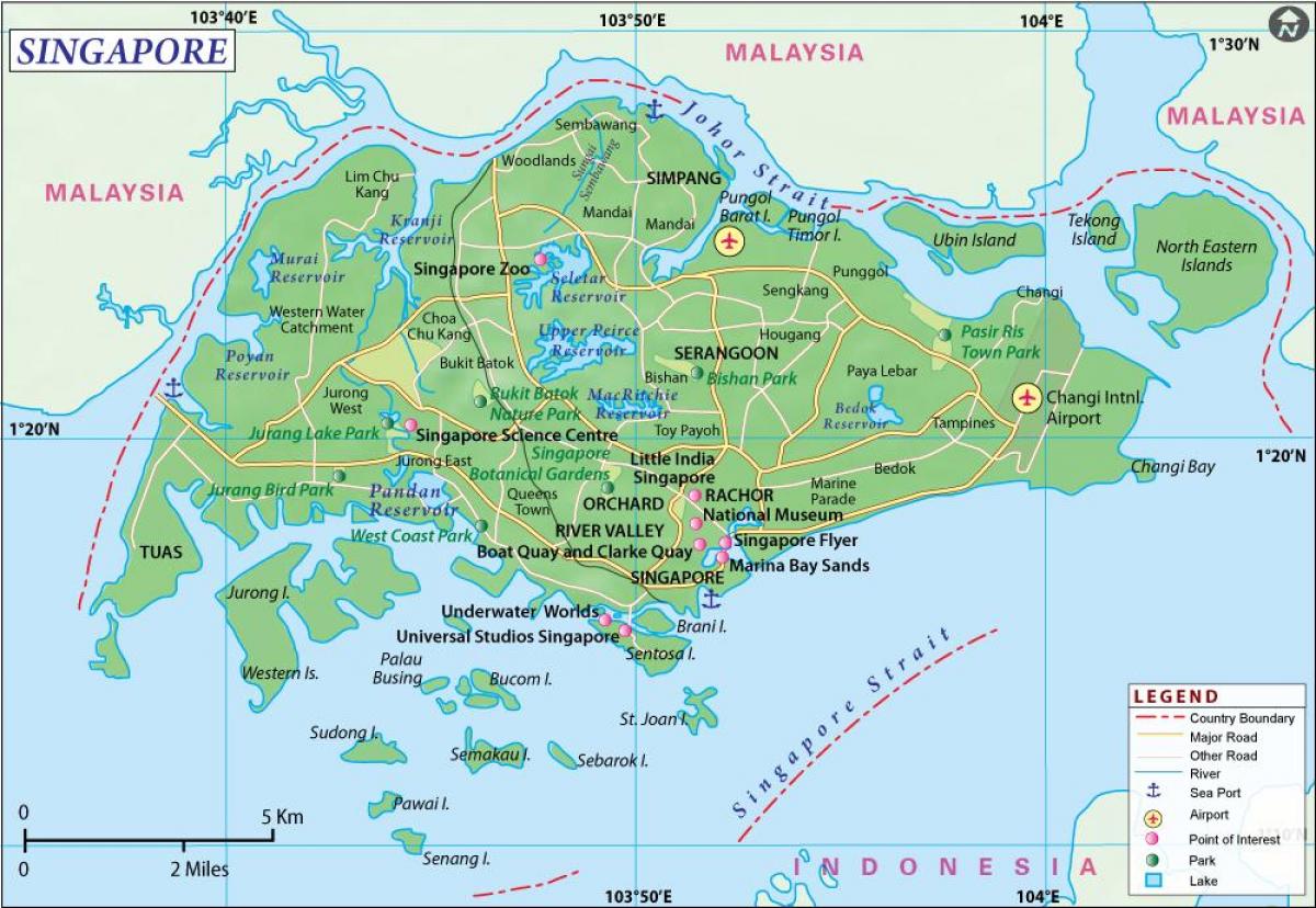 карта города Сингапур