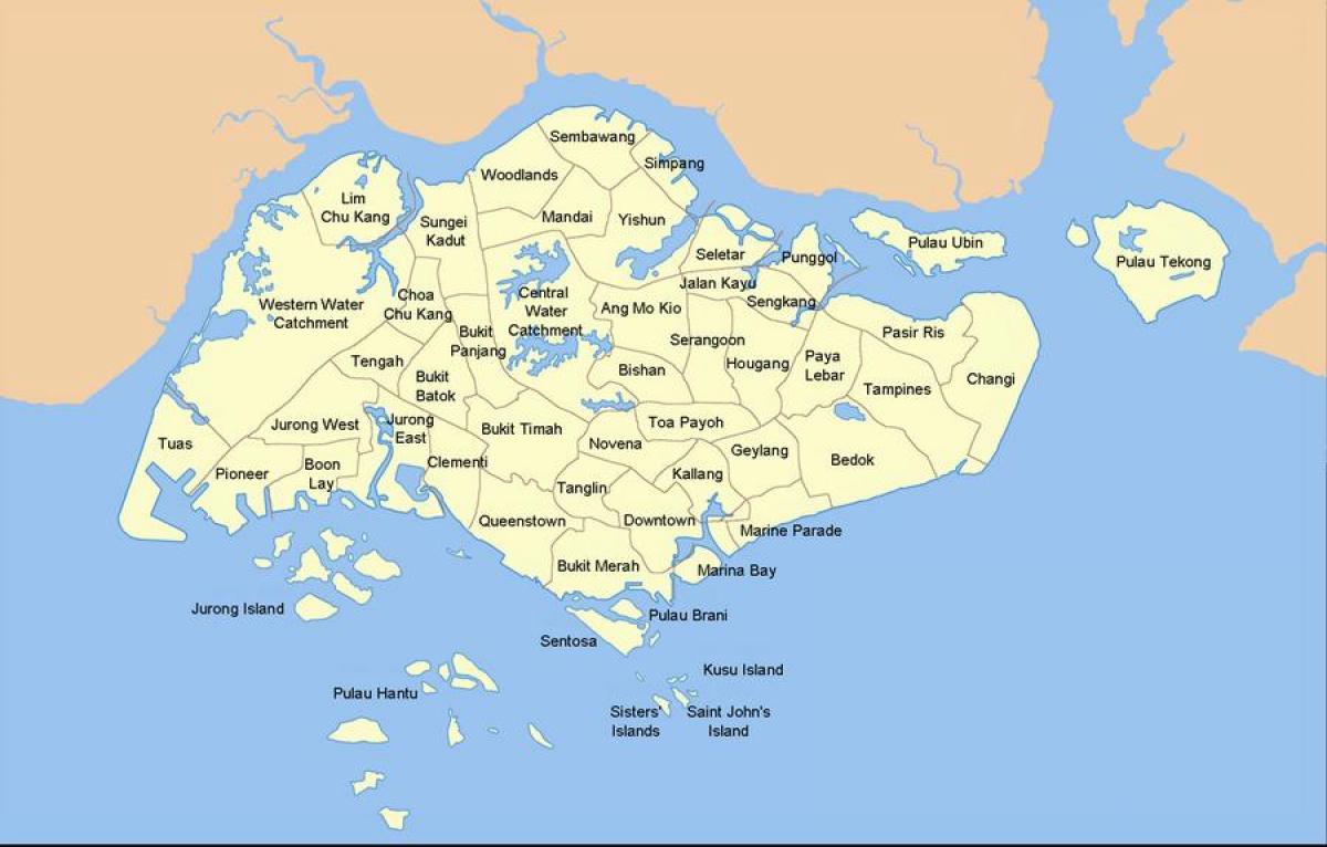 карта Сингапура стране