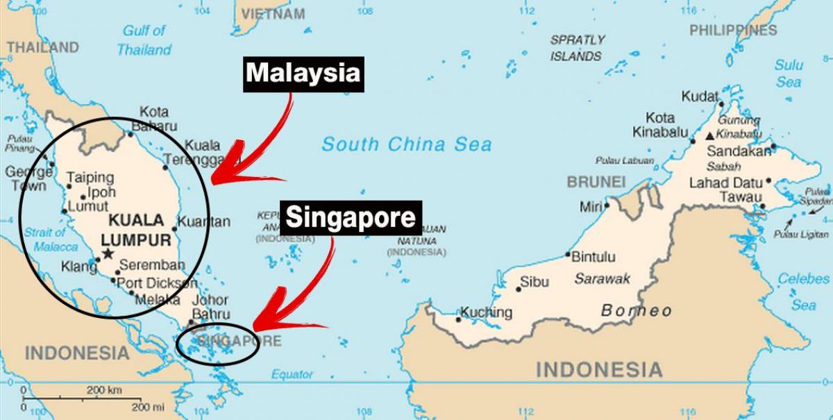 Сингапур карта мира