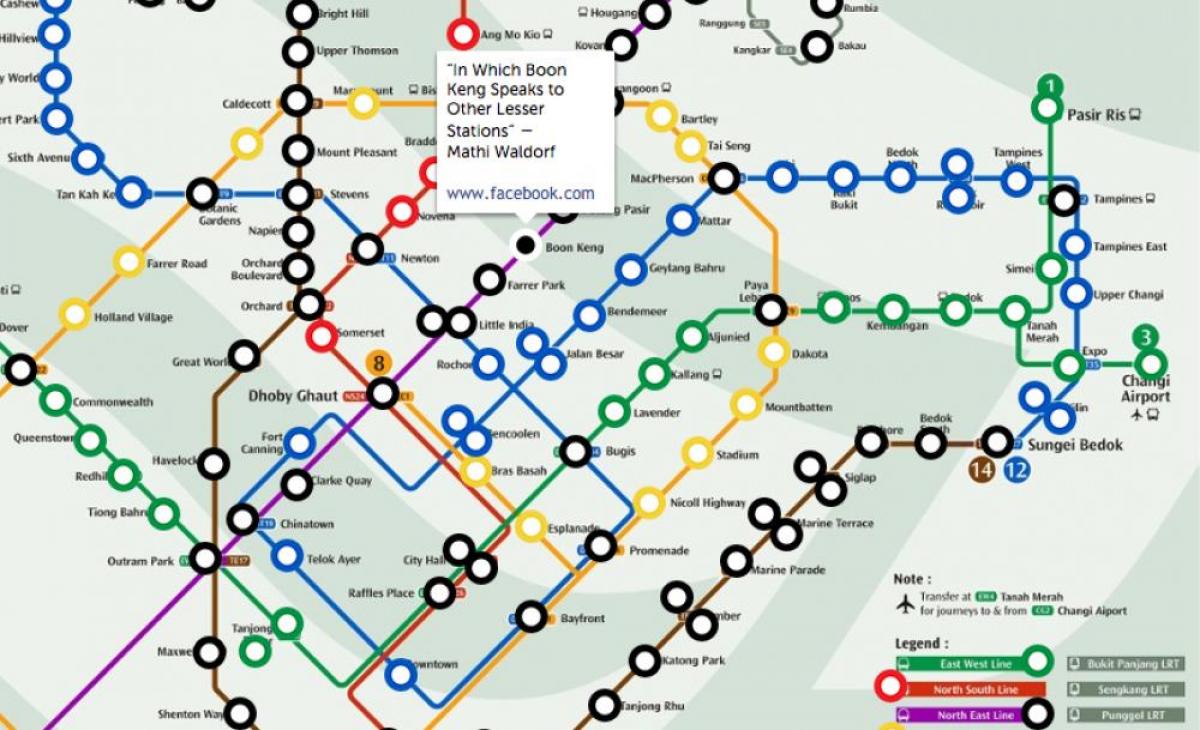 метро Железнодорожный на карте Сингапура