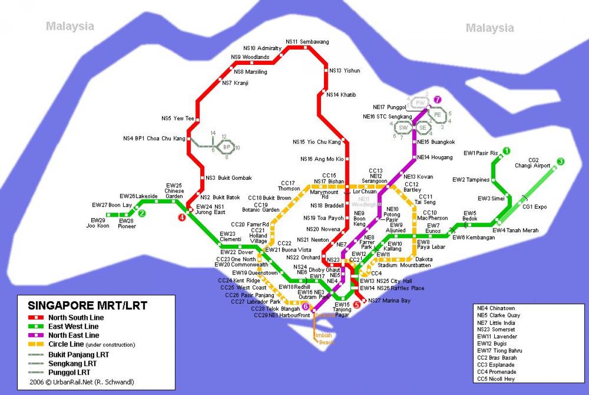 станция метро Сингапура на карте