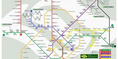 Сингапурские линии метро на карте