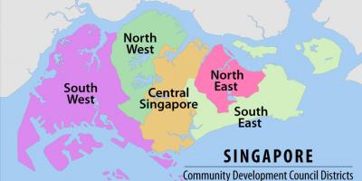 Карта Сингапура области
