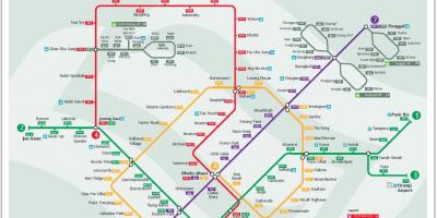 Лрт маршрут на карте Сингапура