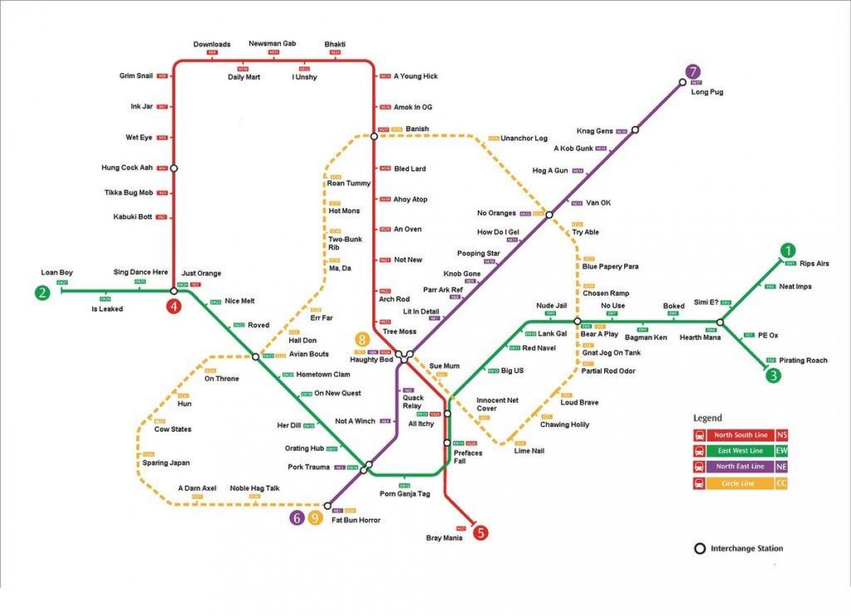 Карта метро сингапура