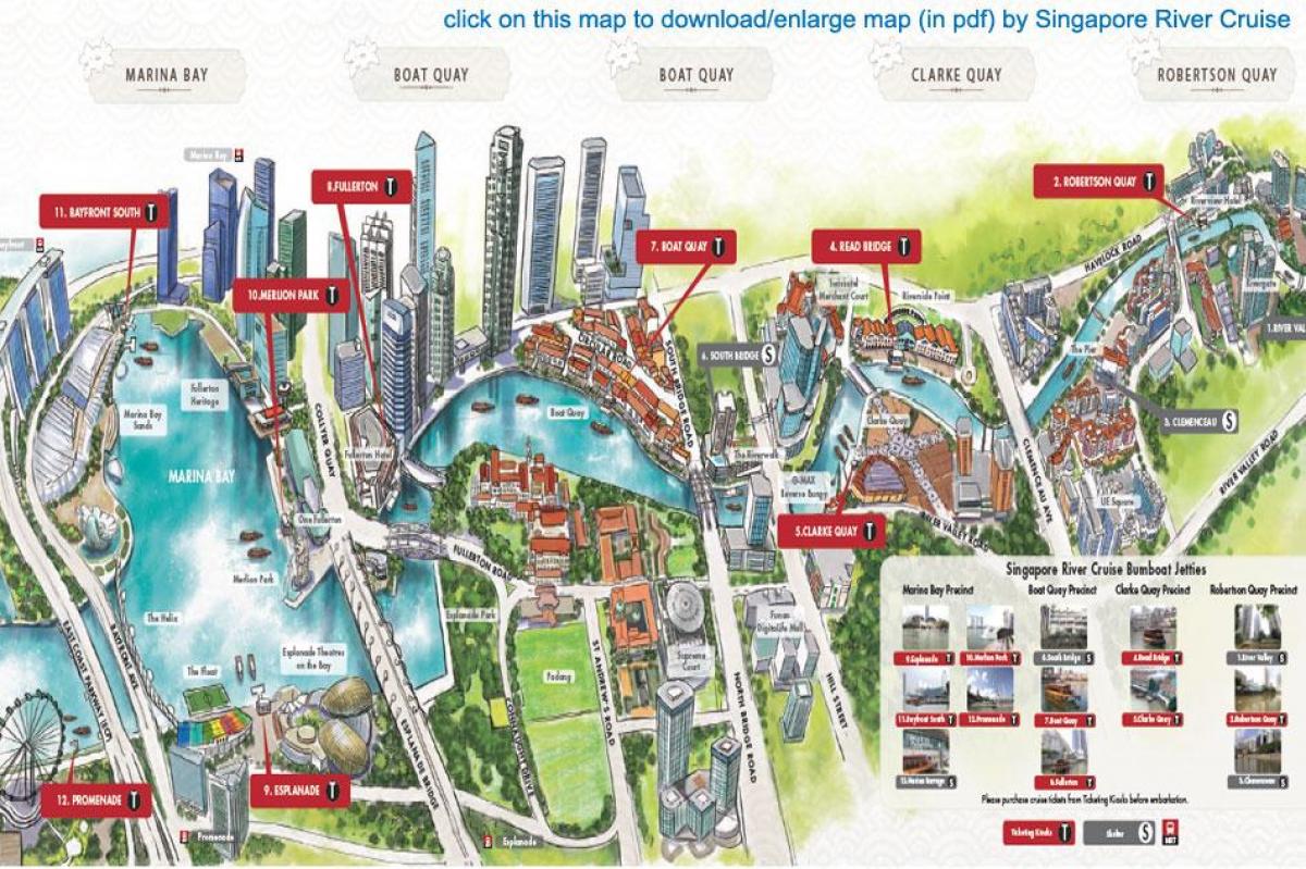карта Сингапура Речной Круиз
