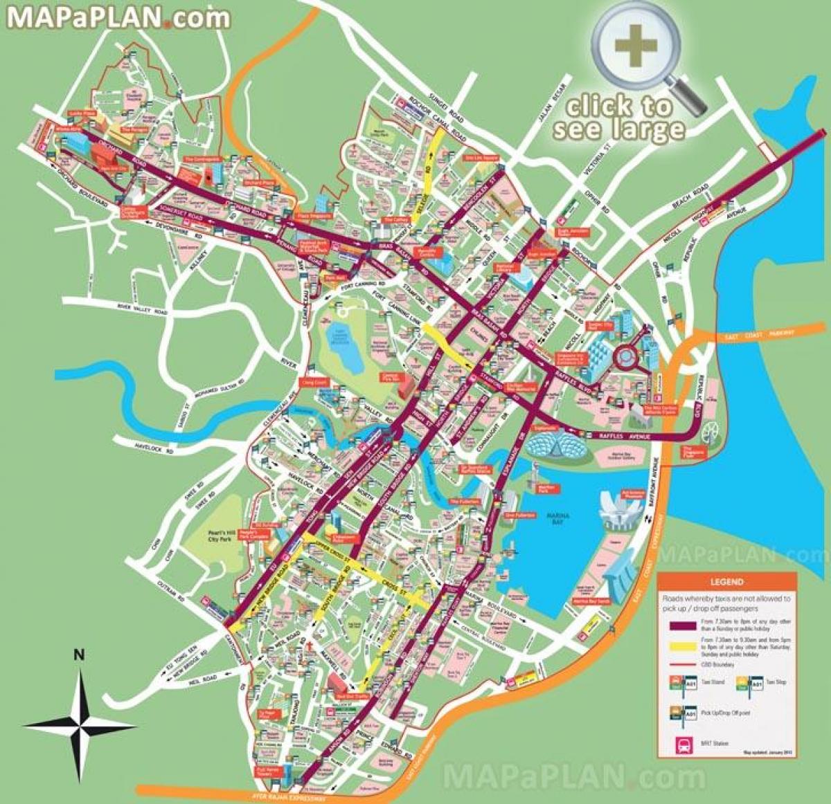 Сингапур достопримечательности на карте