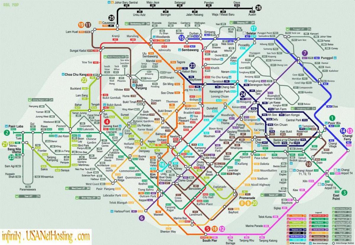 карта Сингапура транспорта