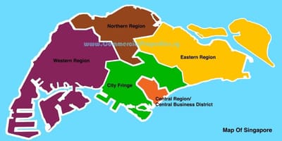 Карта Сингапура районе